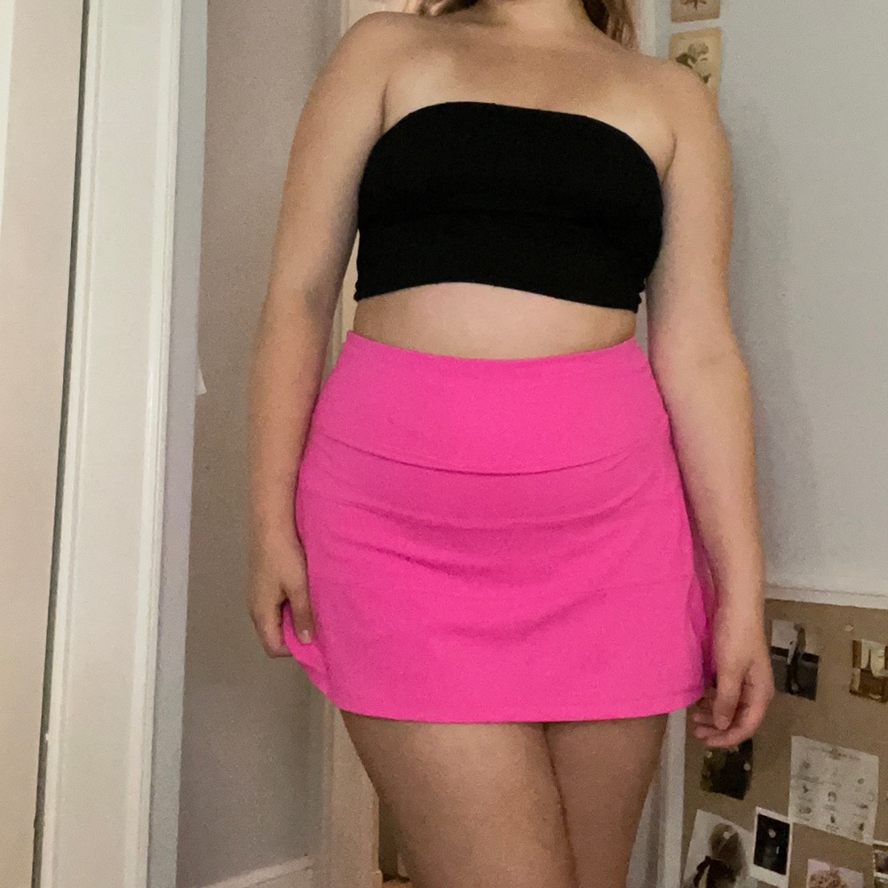 Aerie Black ripped longline strapless bikini top